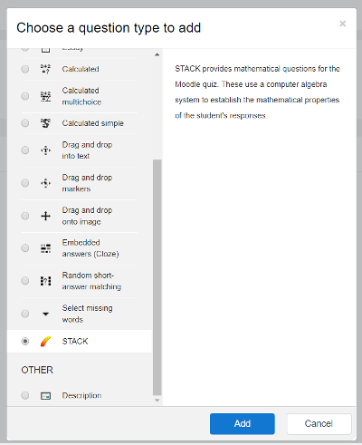 Select STACK question